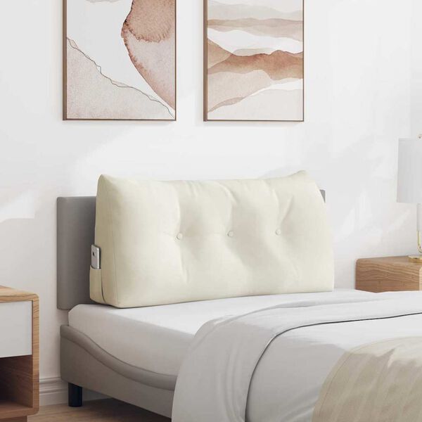 vidaXL R&uuml;ckenkissen Creme 100 x 24 x 50 cm Samt