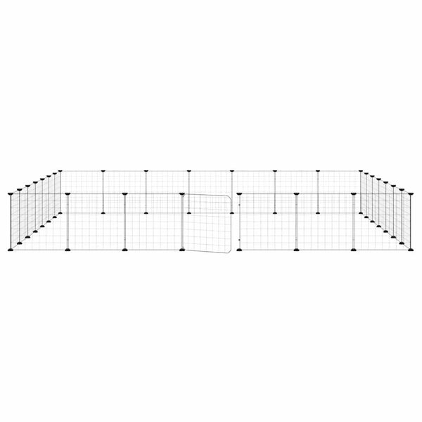 vidaXL 28-tlg. Haustierkäfig mit Tür Schwarz 35x35 cm Stahl
