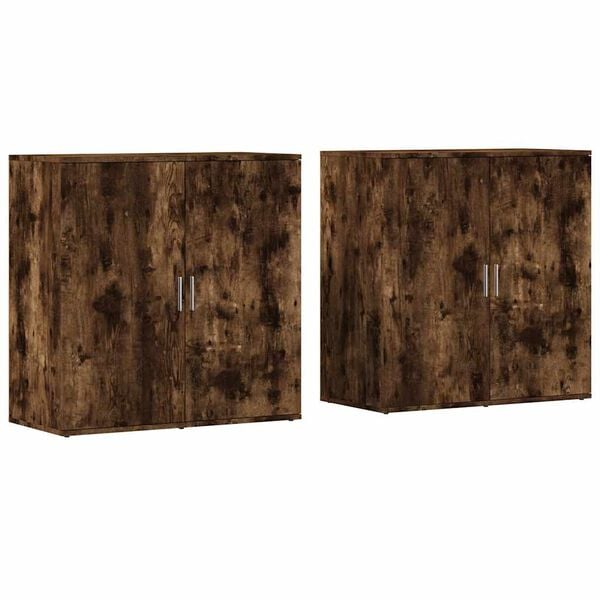 vidaXL Sideboards 2 Stk. R&auml;uchereiche 79x38x80 cm Holzwerkstoff