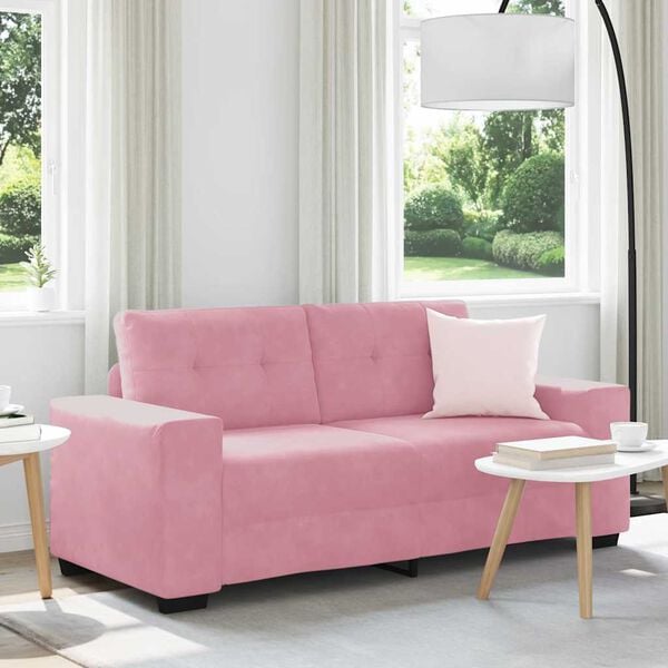 vidaXL Zweisitzer-Sofa Rosa 180x77x82 cm Samt