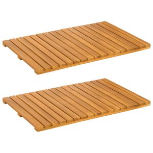 vidaXL Badematte Uni Braun 60 x 40 cm Massives Akazienholz
