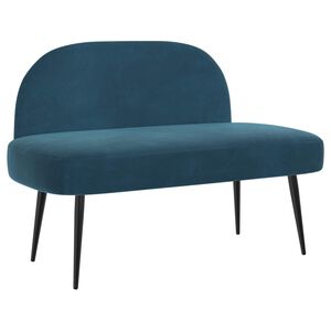 vidaXL Gepolsterte Bank mit R&uuml;ckenlehne Blau 110 x 60 x 76 cm Samt