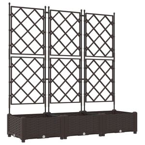 vidaXL Garten-Pflanzgef&auml;&szlig; 3 Stk. Braun 120 x 40 x 125,5 cm PP
