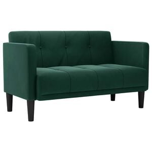 vidaXL Zweisitzer-Sofa Dunkelgr&uuml;n 111 cm Samt