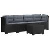 vidaXL 4-Sitzer Gartensofa mit Kissen Rattan Look PP Anthrazit