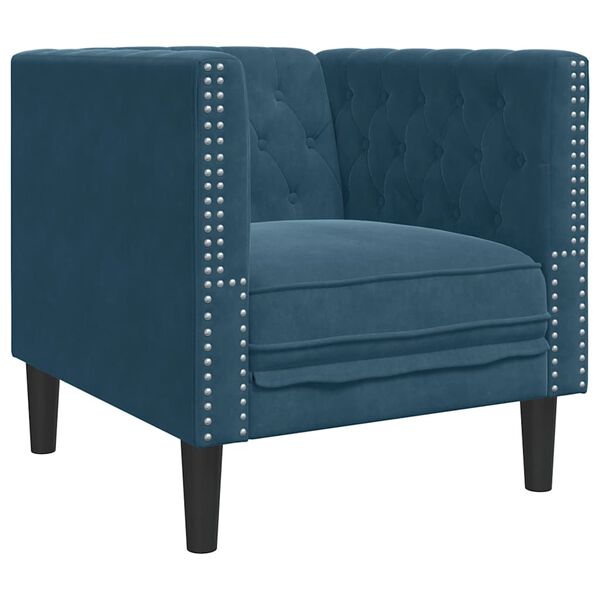 vidaXL Chesterfield-Sessel Blau Samt