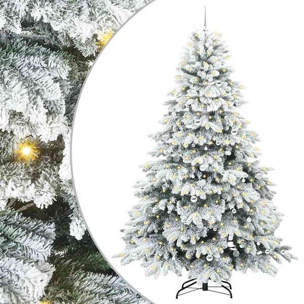 vidaXL K&uuml;nstlicher Weihnachtsbaum mit 300 LEDs Wei&szlig; 240 cm PE und PVC