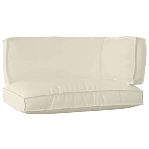 vidaXL Palettenkissenset 3 pcs Creme Oxford-Stoff