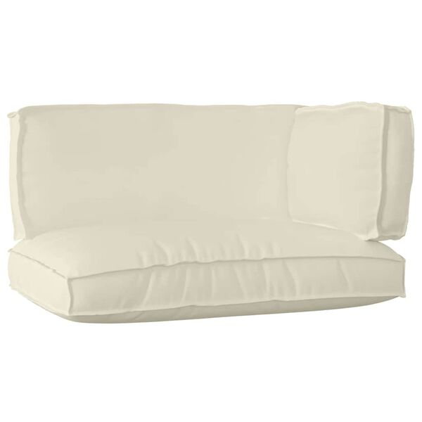 vidaXL Palettenkissenset 3 pcs Creme Oxford-Stoff