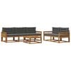 vidaXL Outdoor-Sofagarnitur mit Kissen 6 pcs Natur und Anthrazit