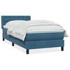 vidaXL Boxspringbett mit Matratze Dunkelblau 90x210 cm Samt
