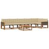vidaXL Outdoor-Sofagarnitur mit Kissen 7 pcs Natur und Beige