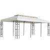 vidaXL Pavillon mit Doppeldach Wei&szlig; 6x3 m Stahl