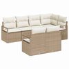 vidaXL Gartensofa-set 7 stk. Beige und Wei&szlig; Poly-Rattan