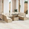 vidaXL Garten-Sofa-Set mit Speicher 10 pcs Beige Poly Rattan