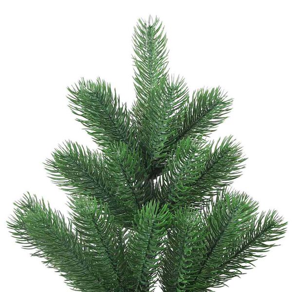 vidaXL K&uuml;nstlicher Weihnachtsbaum Nordmann LED & Kugeln Gr&uuml;n 210 cm