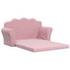 vidaXL 2-Sitzer Kindersofa mit Schlaffunktion Rosa Weicher Pl&uuml;sch