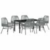 vidaXL Garten Essgruppe 7 Stk. Grau Poly-Rattan