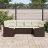 vidaXL Sofa Set mit Kissen 6 pcs Braun Poly Rattan