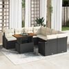 vidaXL Garten-Sofa-Set mit Speicher 9 pcs Schwarz Poly Rattan