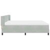 vidaXL Boxspringbett mit Matratze Hellgrau 200 x 200 cm Polyester