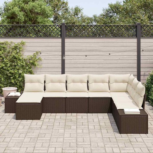 vidaXL Gartensofa-set mit Kissen 8 pcs Poly-Rattan
