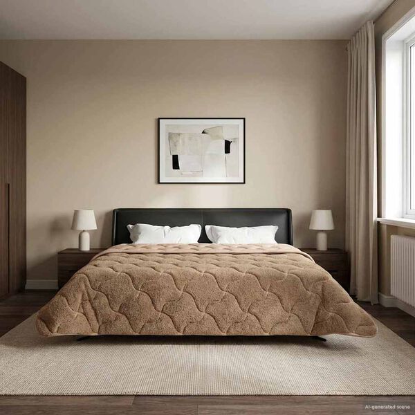 vidaXL Ganzjahresbettdecke Gepolstert Taupe 200 x 220 cm