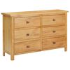 vidaXL Kommode 105x33,5x73 cm Massivholz Eiche