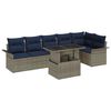 vidaXL Gartensofa-set 7 stk. Grau Poly-Rattan
