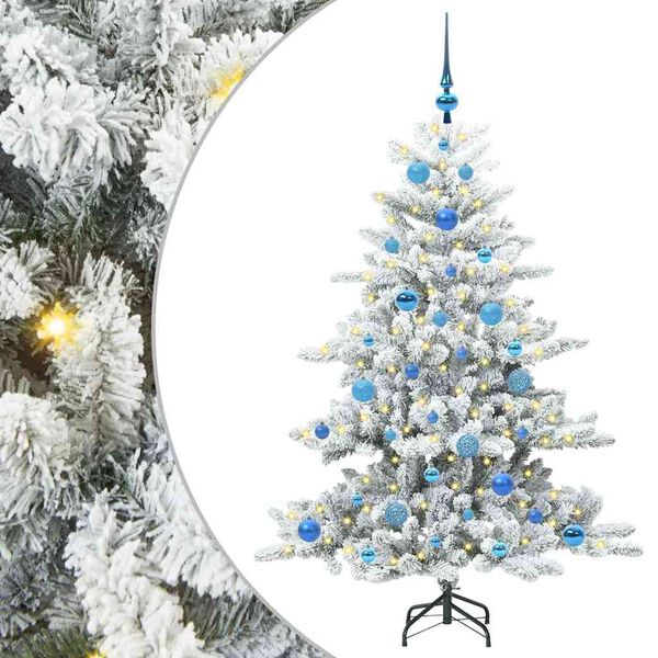 vidaXL K&uuml;nstlicher klappbarer Weihnachtsbaum Wei&szlig; 150 cm PVC und Stahl