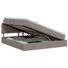 vidaXL LED-Speicherbett mit Matratze Taupe 160 x 200 cm Stoff