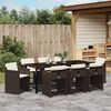 vidaXL Garten Essgruppe 9 pcs Braun Poly-Rattan