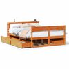 vidaXL Massivholzbett ohne Matratze Wachsbraun 120x190 cm Kiefernholz