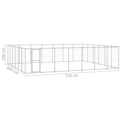 vidaXL Outdoor-Hundezwinger Verzinkter Stahl 50,82 m²
