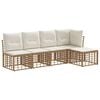 vidaXL Outdoor-Sofagarnitur mit Kissen 2 pcs Natur Polyester