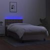 vidaXL Boxspringbett mit Matratze & LED Taupe 100x200 cm Stoff