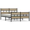 vidaXL Metallbett ohne Matratze Sonoma-Eiche 140x200 cm