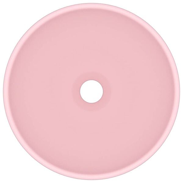 vidaXL Luxus-Waschbecken Rund Matt Rosa 32,5x14 cm Keramik