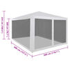 vidaXL Partyzelt mit 4 Mesh-Seitenwänden 4 x 3 m