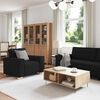 vidaXL Sofa 3 pcs Schwarz 220 x 80 x 84 cm Leinenmischgewebe