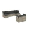 vidaXL 9-tlg. Garten-Sofagarnitur mit Kissen Hellgrau Poly Rattan
