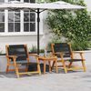 vidaXL gartenm&ouml;bel 2 pcs Schwarz 67 x 76 x 73 cm Massivholz Akazie