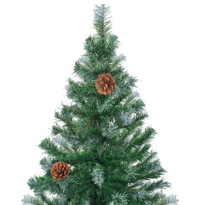 vidaXL Künstlicher Weihnachtsbaum mit Beleuchtung Kugeln Zapfen 180 cm