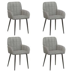 vidaXL Esszimmerst&uuml;hle 4 stk. Samt Hellgrau 56,5 x 50 x 85 cm