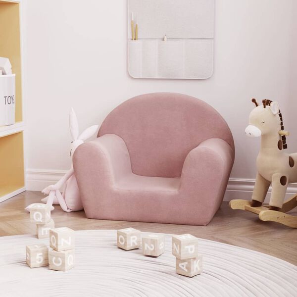 vidaXL Kindersofa Rosa Weich Pl&uuml;sch