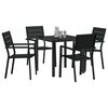 vidaXL Garten Essgruppe 5 pcs Schwarz Pulverbeschichteter Stahl