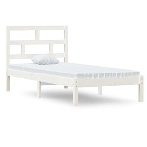 vidaXL Massivholzbett Wei&szlig; 90x190 cm