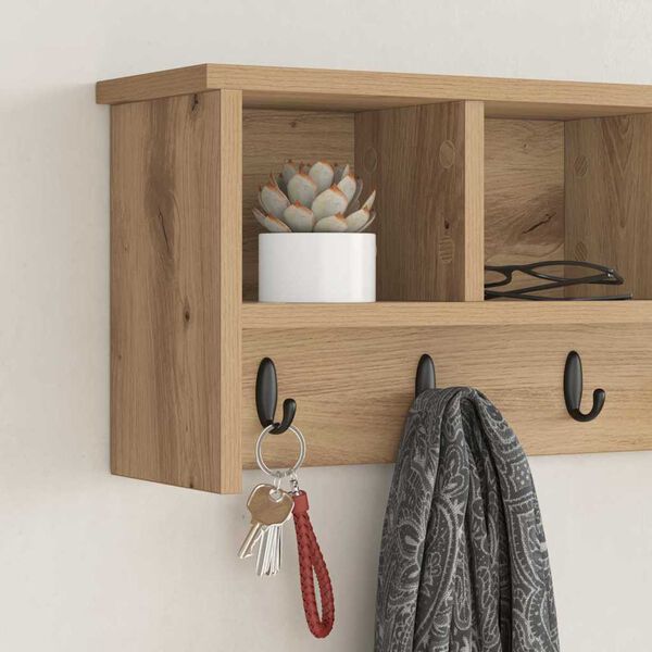 vidaXL Wandmontierter Kleiderst&auml;nder Artisan-Eiche 75 x 16 x 26 cm