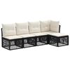vidaXL Gartensofa-set 5 pcs Schwarz Poly-Rattan