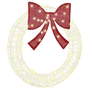 vidaXL Kranz mit 60 LEDs Warmwei&szlig; 76 x 76 x 8,5 cm Acryl